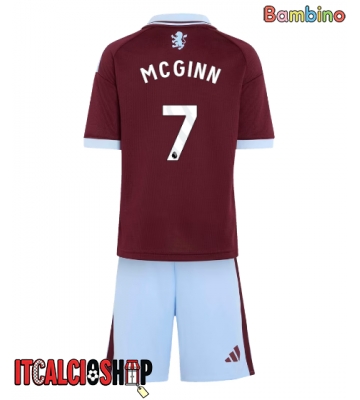 Aston Villa John McGinn #7 Prima Maglia Bambino 2026-27 Manica Corta (+ Pantaloni corti)